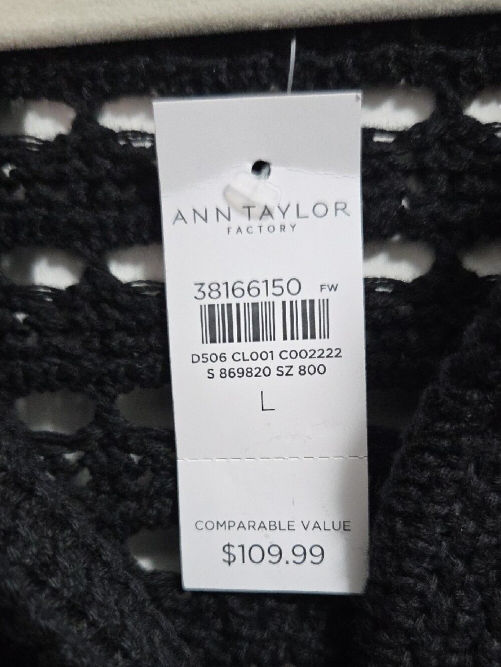 Ann Taylor Black Open-Knit Button Down Cardigan - Picture 3 of 5